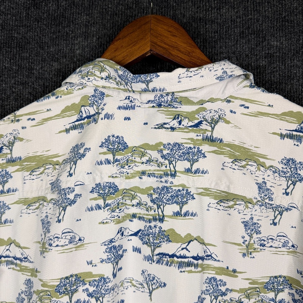 Eddie Bauer Shirt Men XL White Landscape Nature Graphic Mesh Back Hiking Camp - Picture 6 of 14
